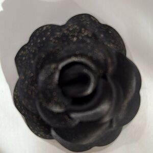 Chanel Black Glitter Rose camellia